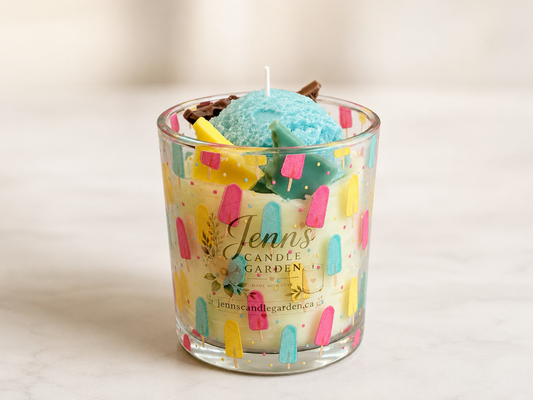 Blue Scoop Dessert Candle