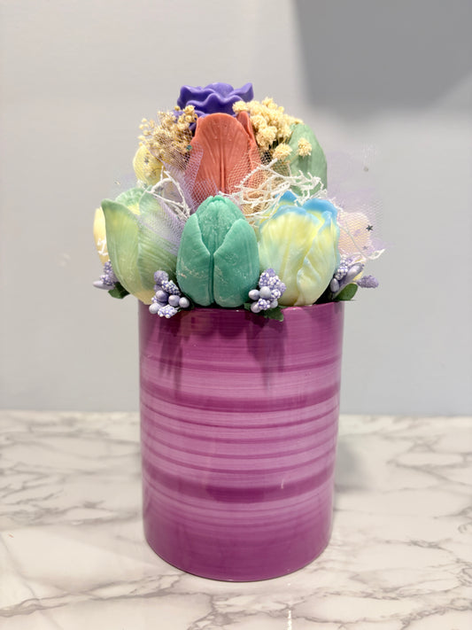 Lavender Rose Candle Bouquet