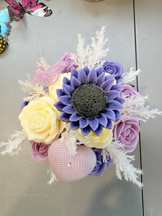 Purple Sunflower Candle Bouquet