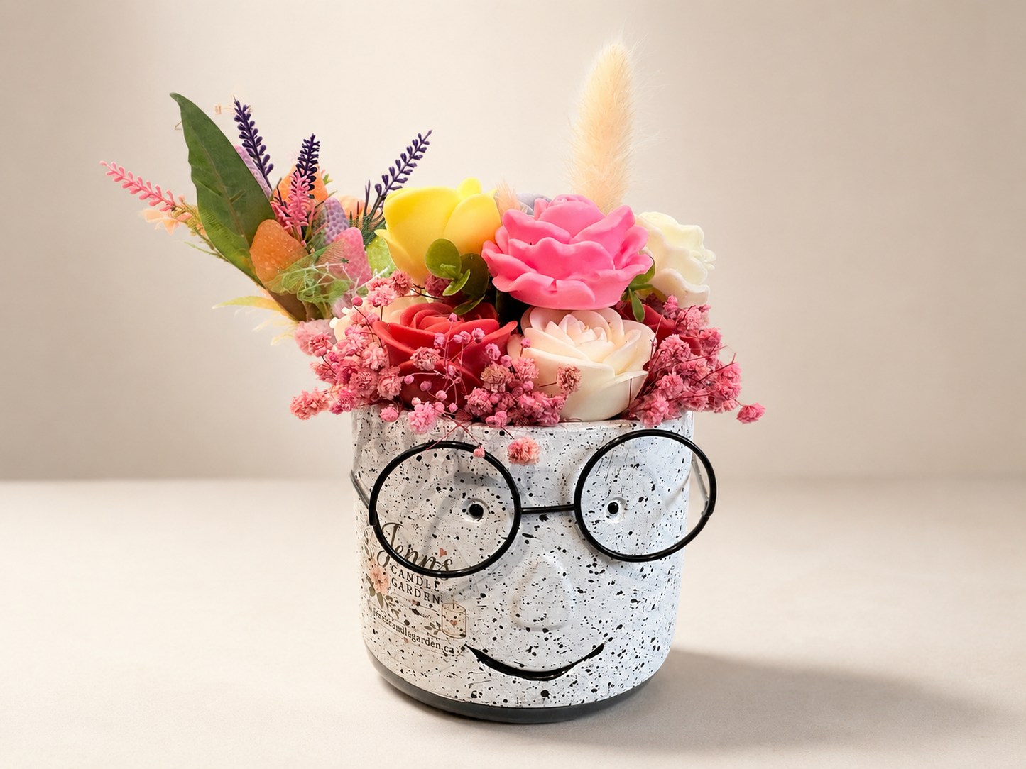 Colourful Owl Candle Bouquet