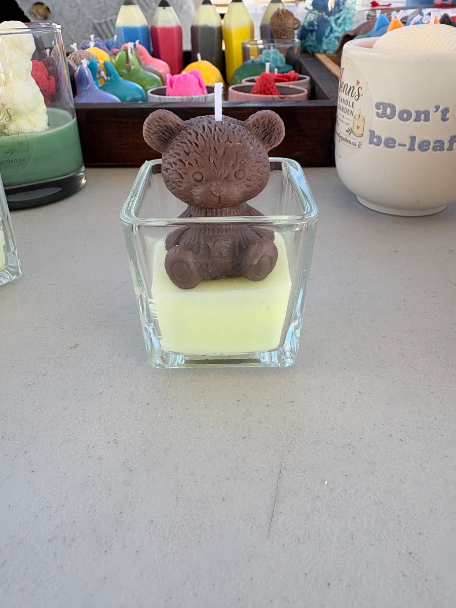 Bear in a glass candle