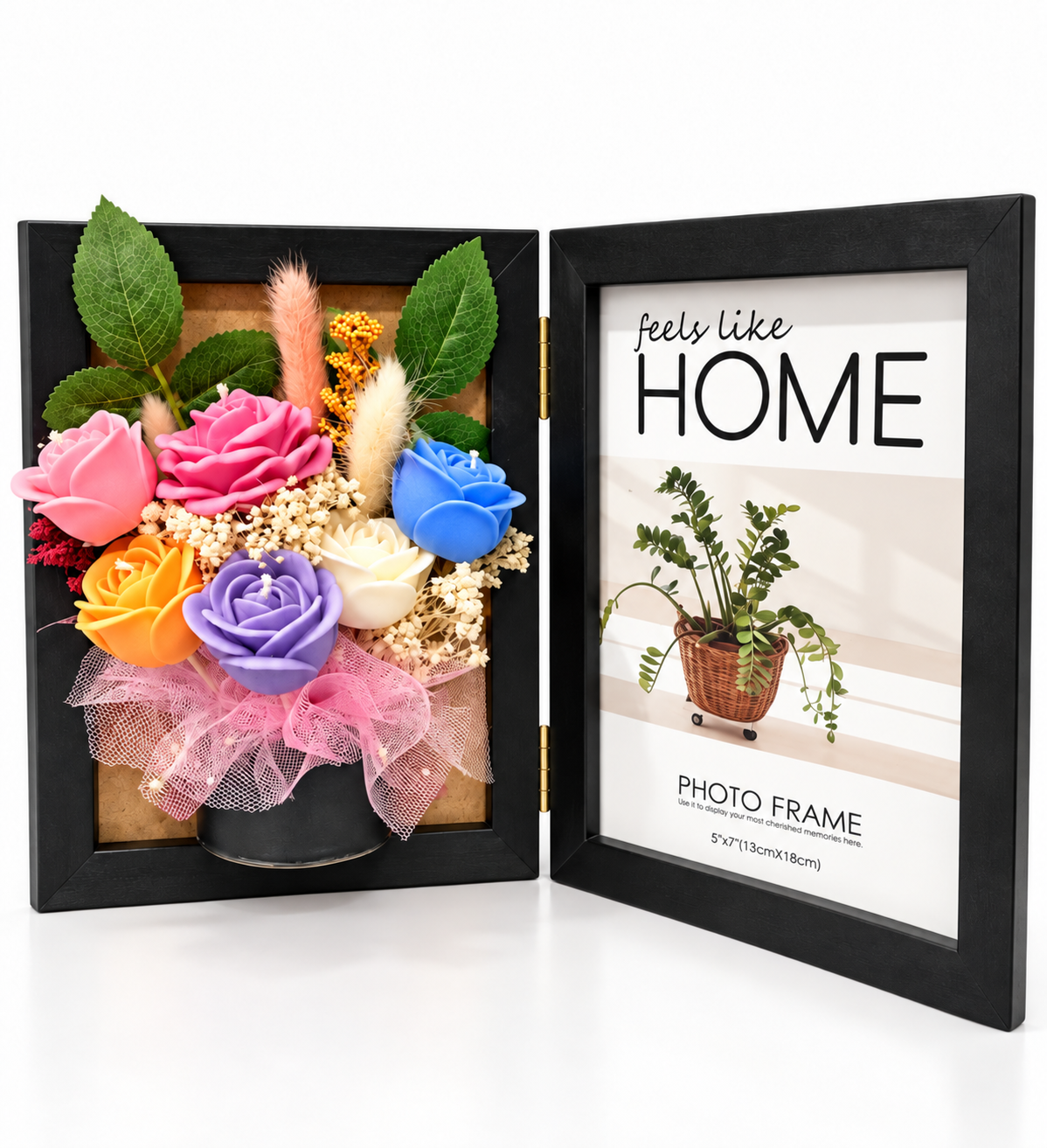 Beautiful roses with picture frame