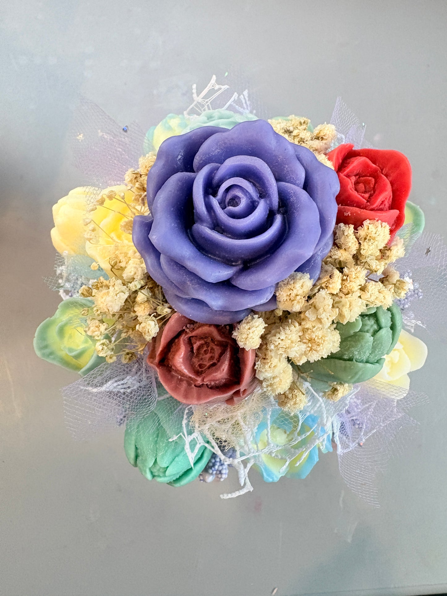 Lavender Rose Candle Bouquet
