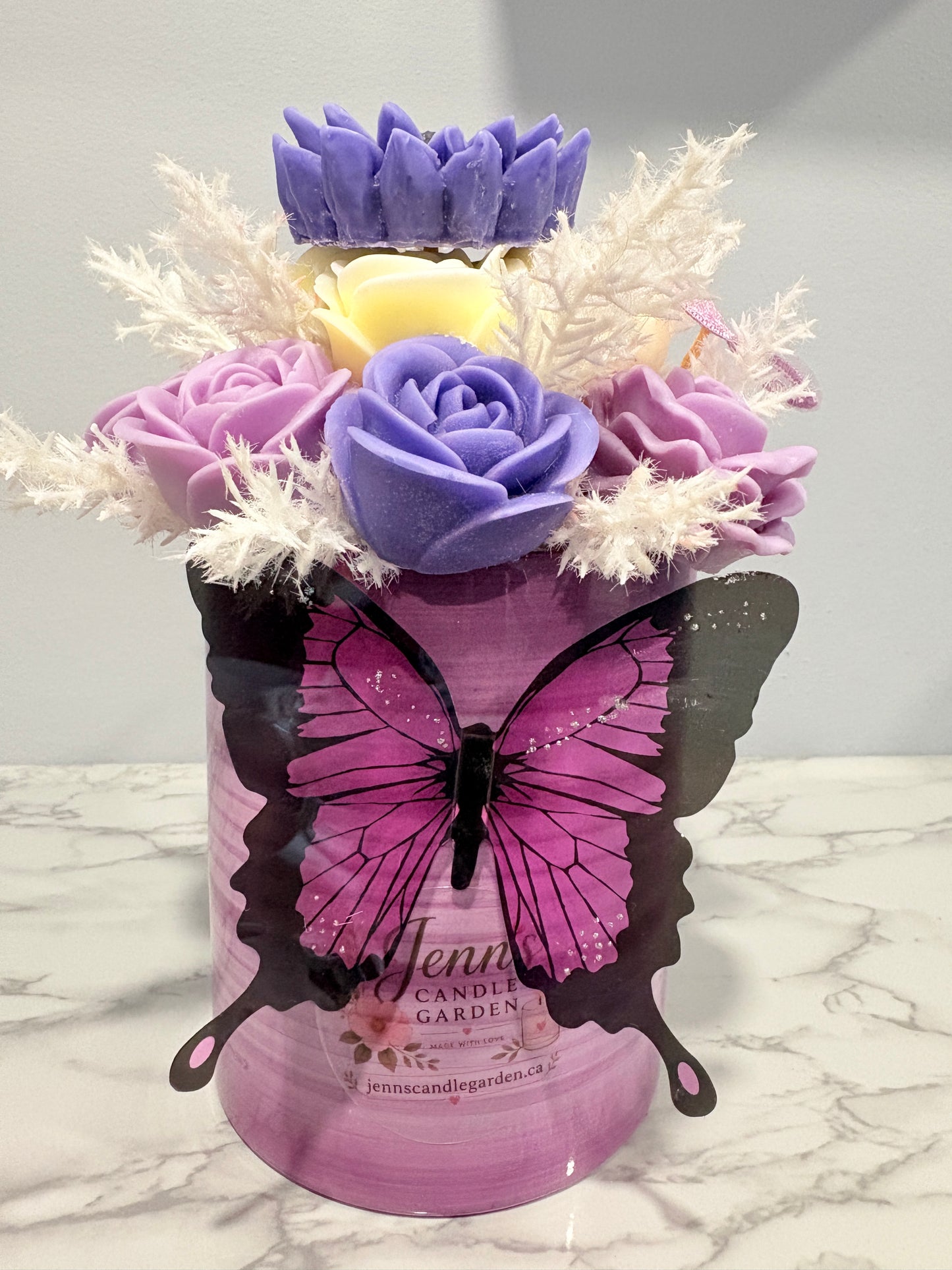 Lavender Rose Candle Bouquet