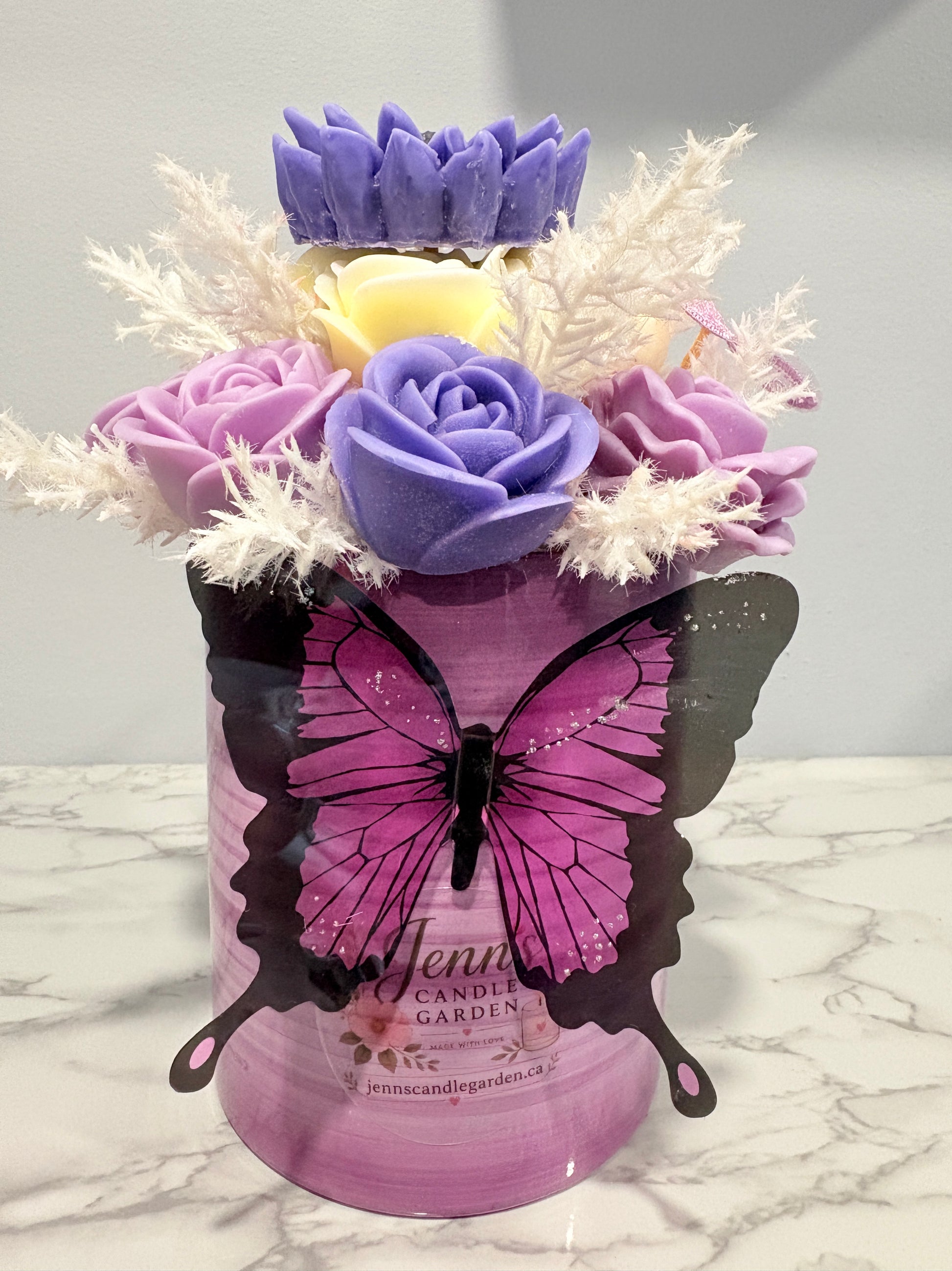 Lavender Rose Candle Bouquet