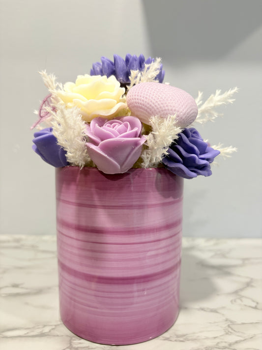 Purple Sunflower Candle Bouquet