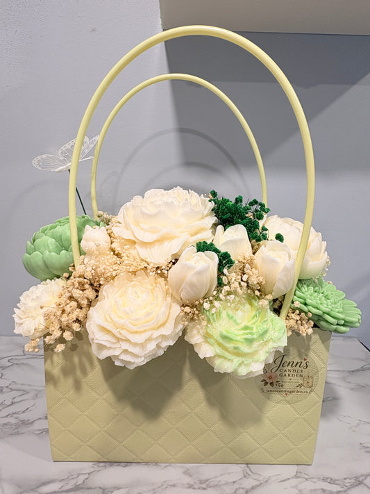Ivory Handbag Candle Bouquet