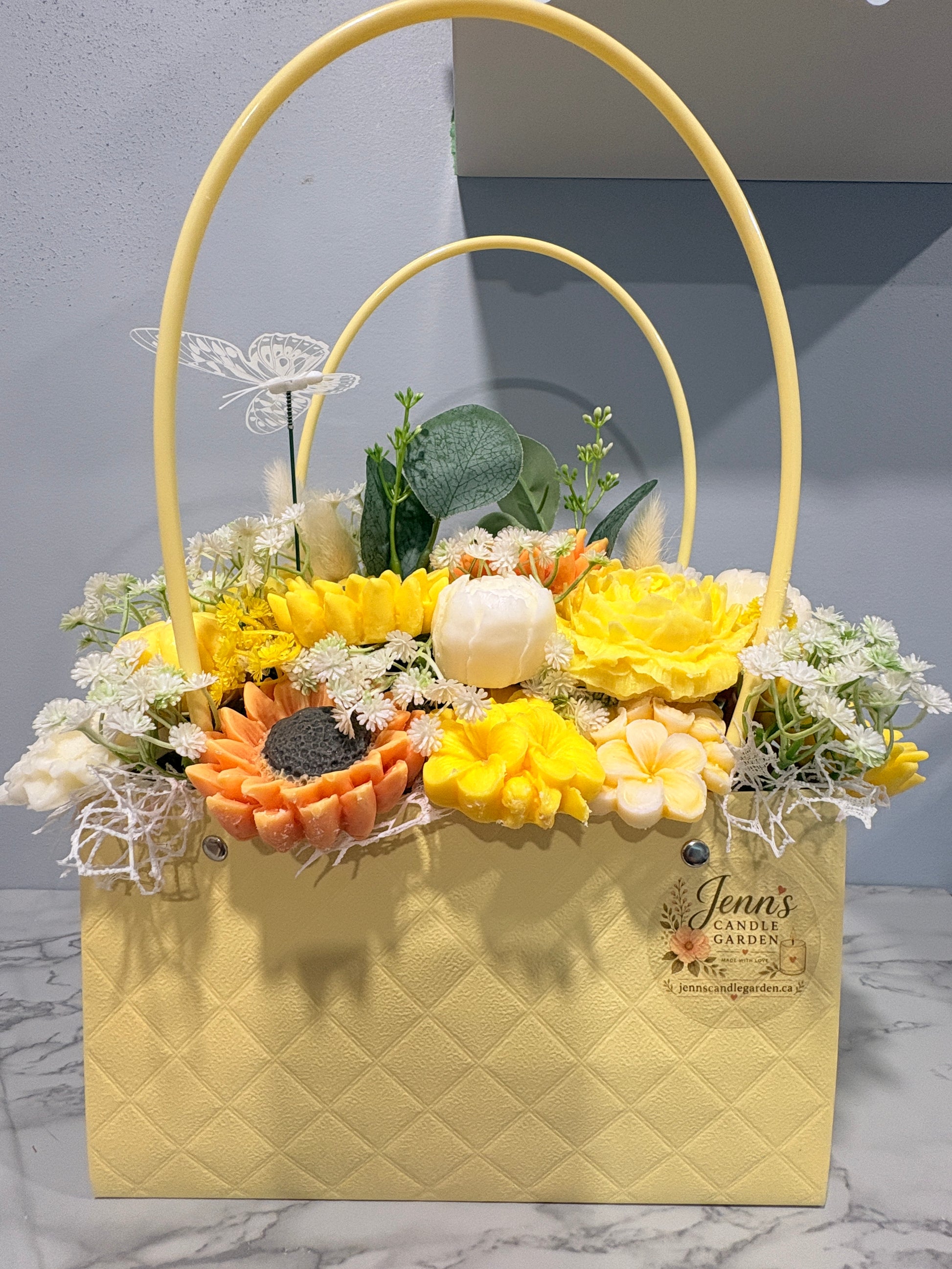Yellow Handbag Candle Bouquet