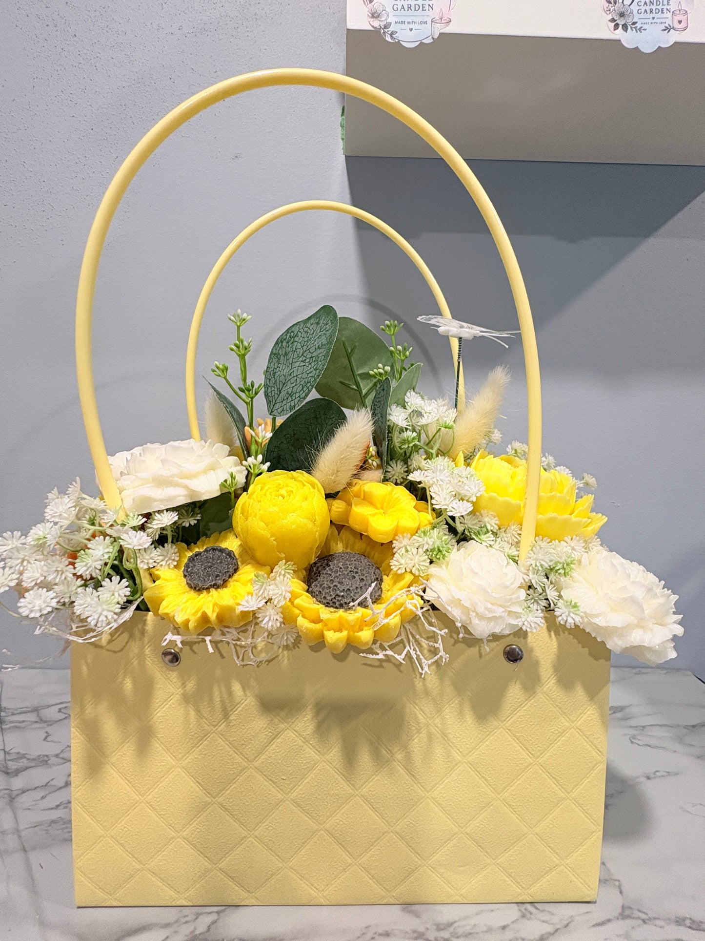 Yellow Handbag Candle Bouquet
