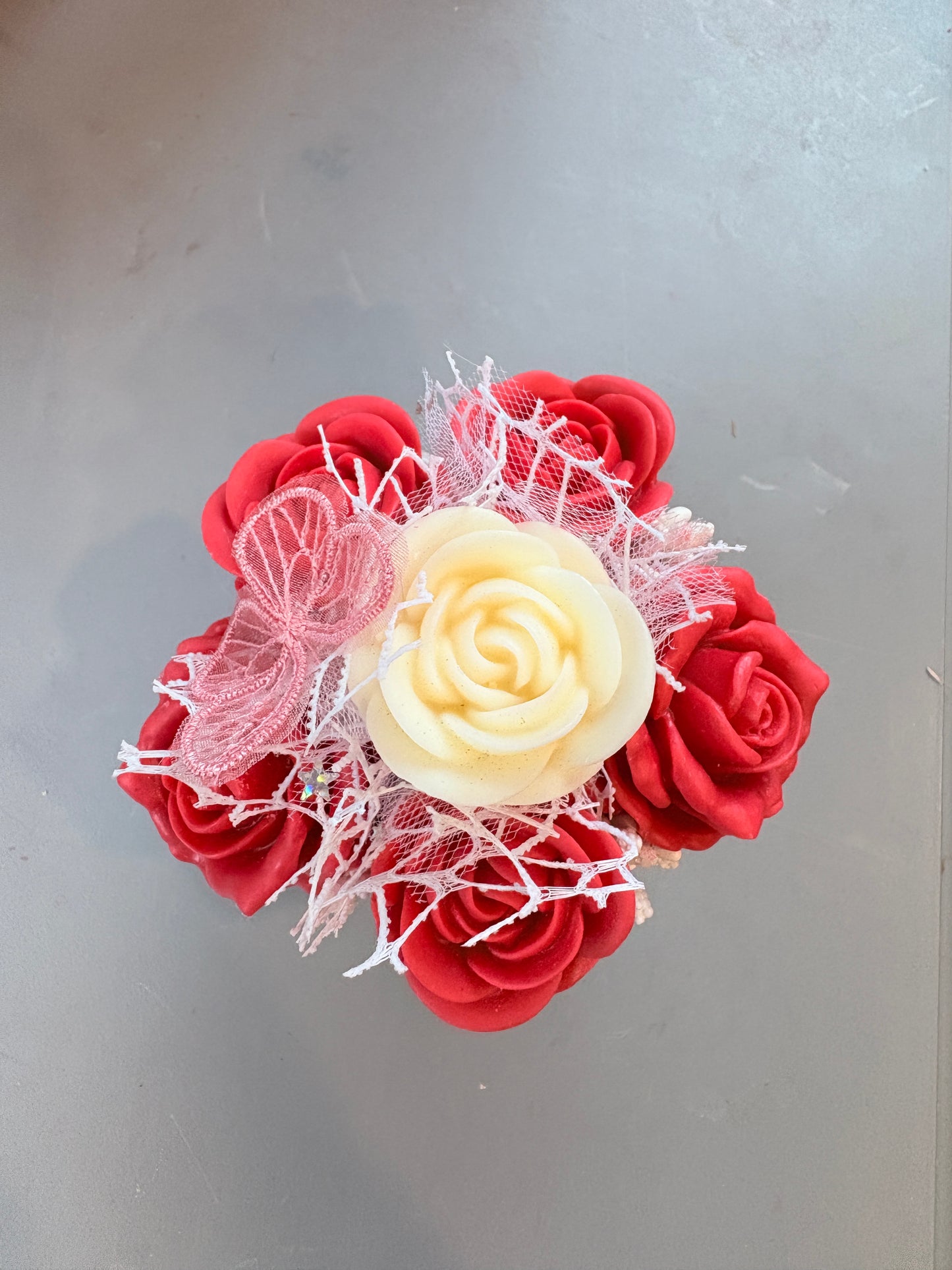 Red Rose Cow Pot Candle