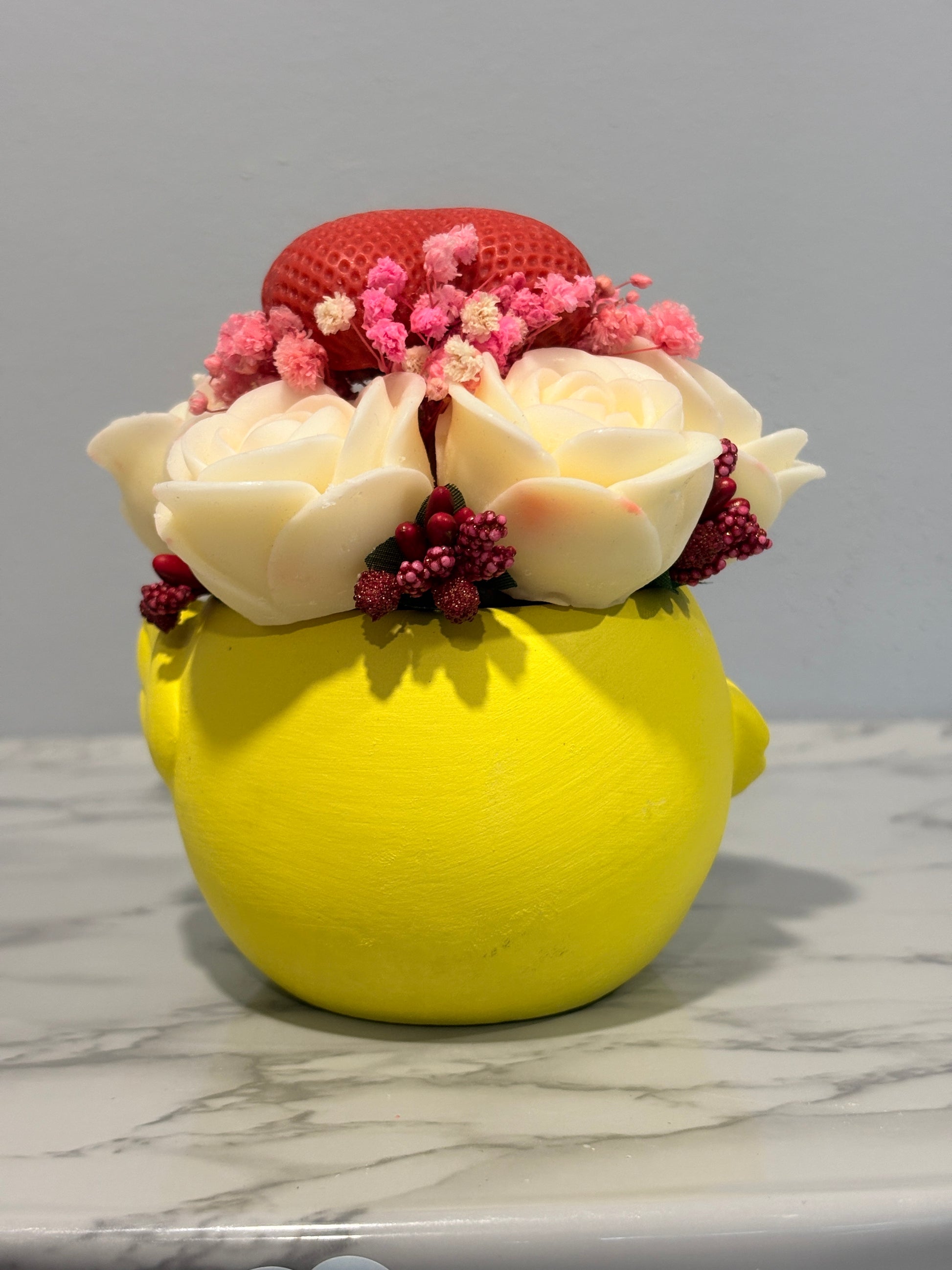 Sunshine Smiley Pot Candle