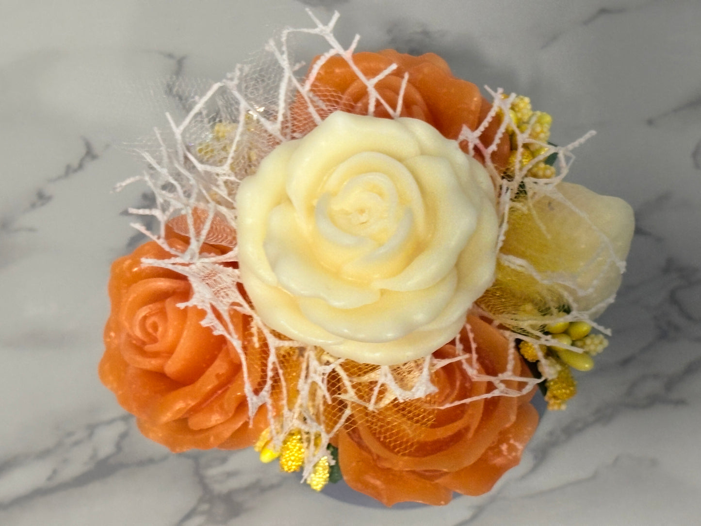 Orange Rose Cat Pot Candle