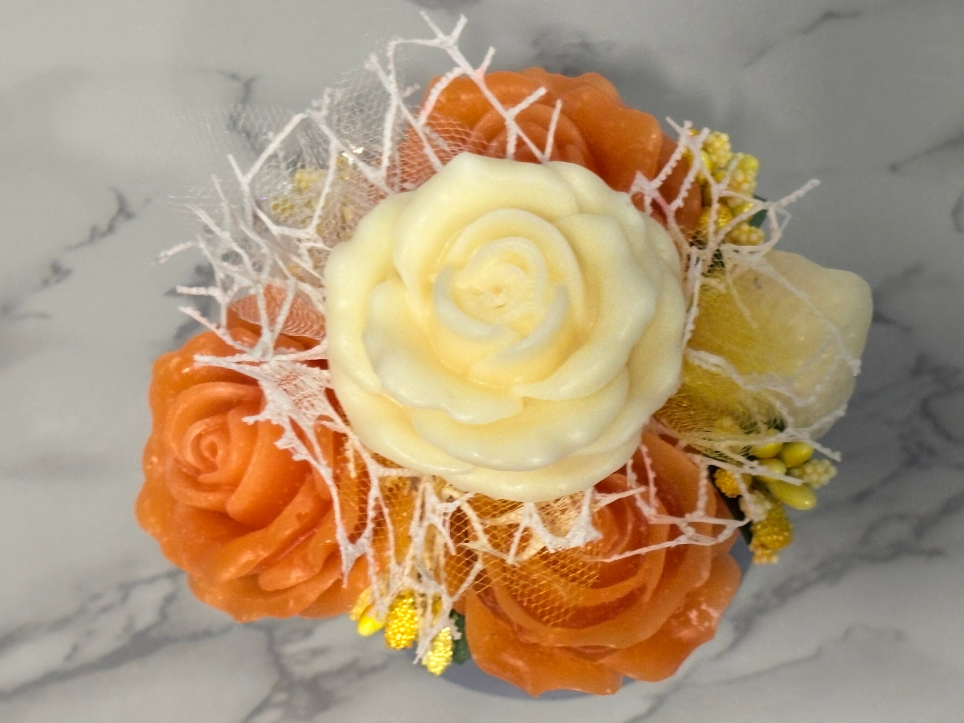 Orange Rose Cat Pot Candle