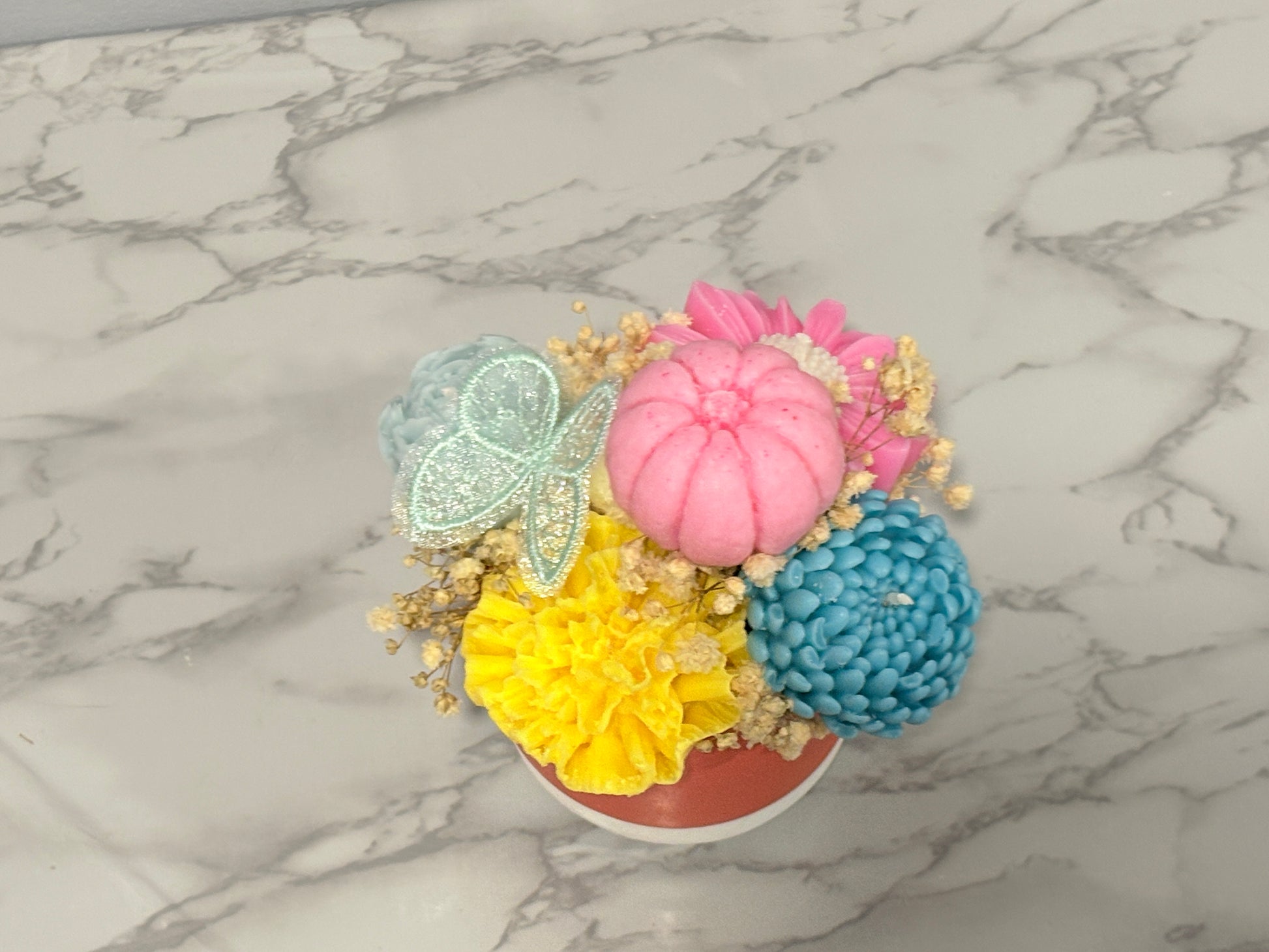 Pastel Cat Pot Candle Bouquet