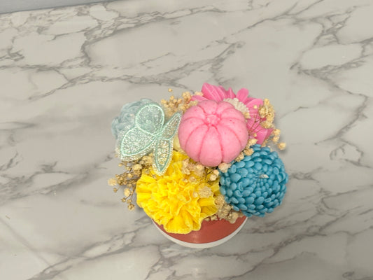 Pastel Cat Pot Candle Bouquet