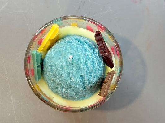 Blue Scoop Dessert Candle