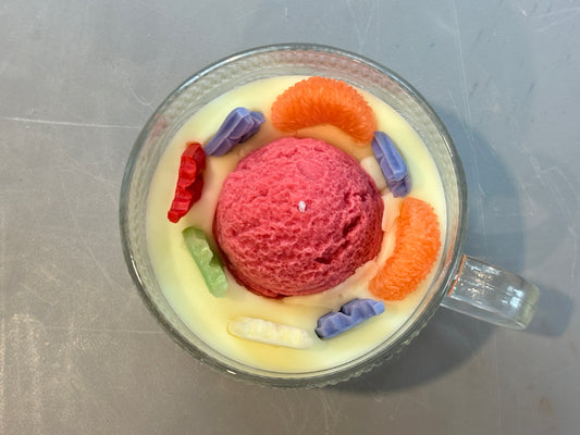 Red Scoop Dessert Candle
