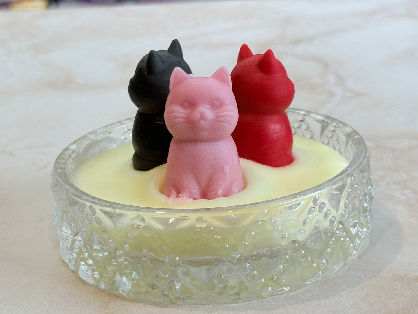 Three Cats Dish Candle