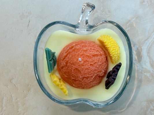 Peach Scoop Apple Dish Candle